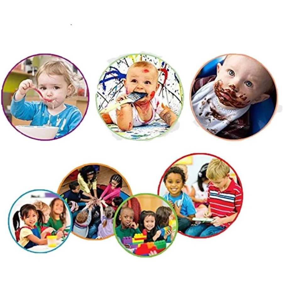 ผ้ากันเปื้อนเด็กกันน้ำและเช็ดทำความสะอาดง่าย เหมาะสำหรับเด็กอายุ 6 ถึง 36 เดือน ทนทานและทำความสะอาดง่าย