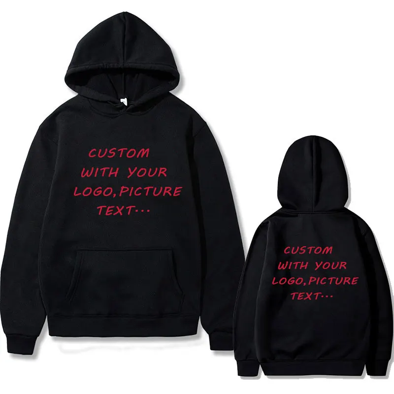 Custom Wtih Your Own Logo/picture Hoodie Men Women DIY  Casual Fleece Cotton Sweatshirt Male All Kinds of Colors Oversized Hoody