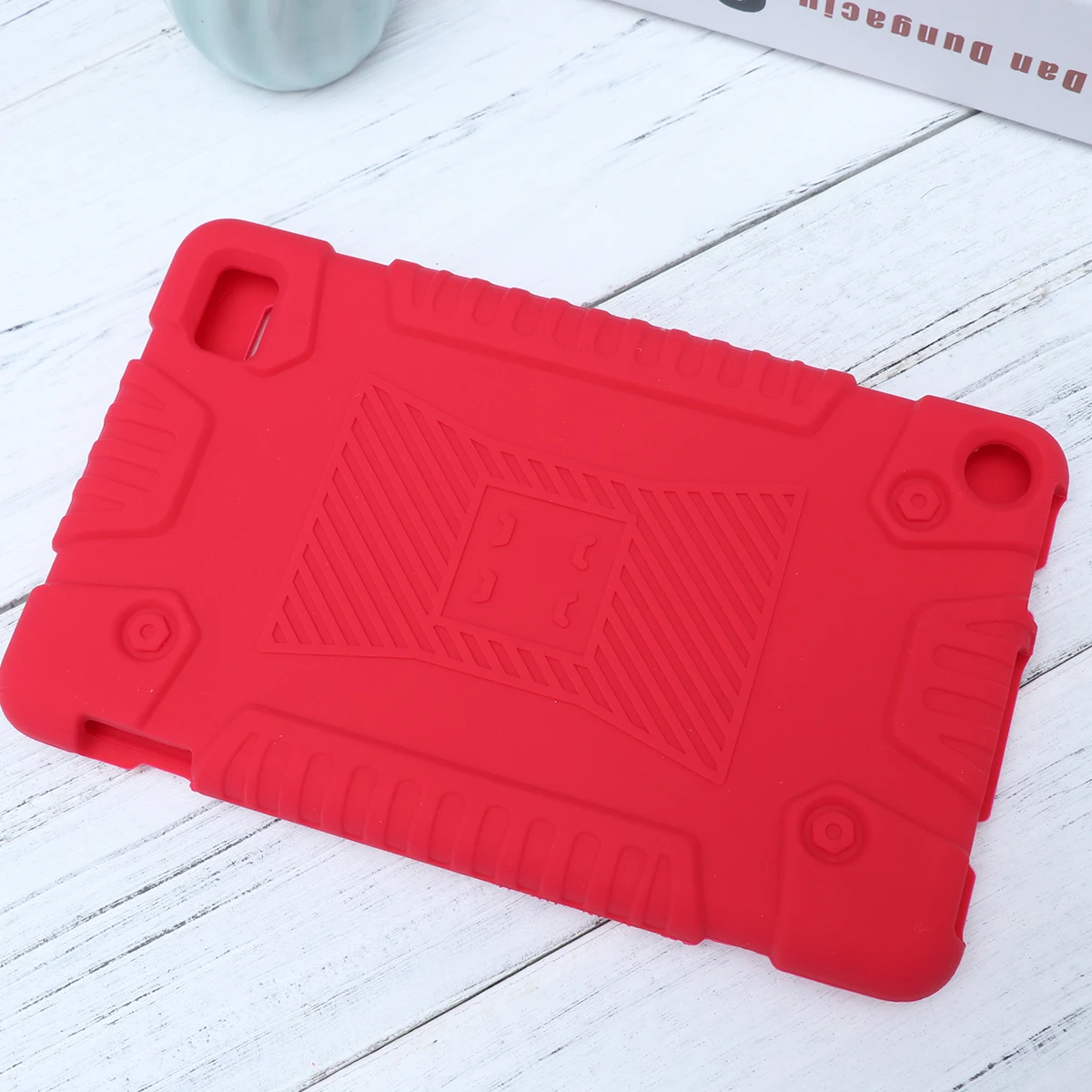 Silicone Hard Case for E-Book Tablet Red Shockproof Stand Cover Hybrid Protector Slim Fit Full Access Buttons Controls Ports