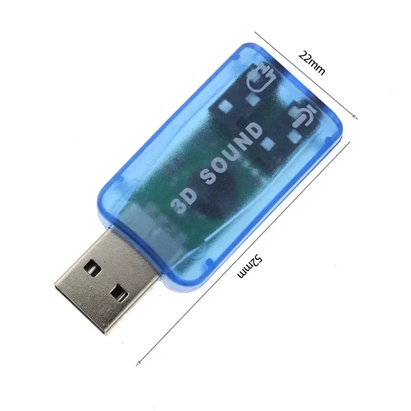 Mini External 3D USB Sound Card 5.1 Channel Audio Card Adapter 3.5mm Speaker Microphone Earphone Interface For PC Computer