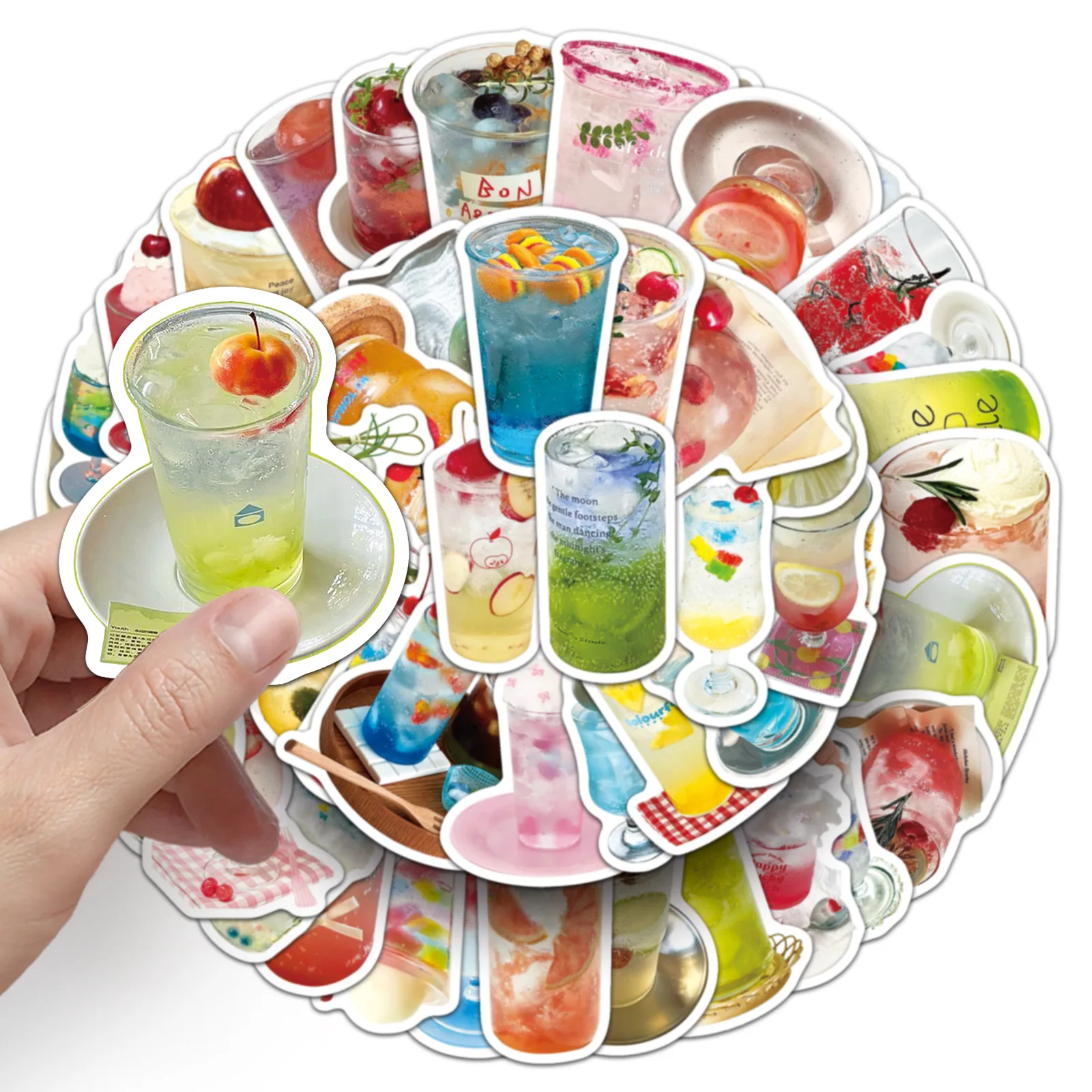 50 bubble water stickers, small fresh drink graffiti, hand tent decoration notebook, small potato stickers