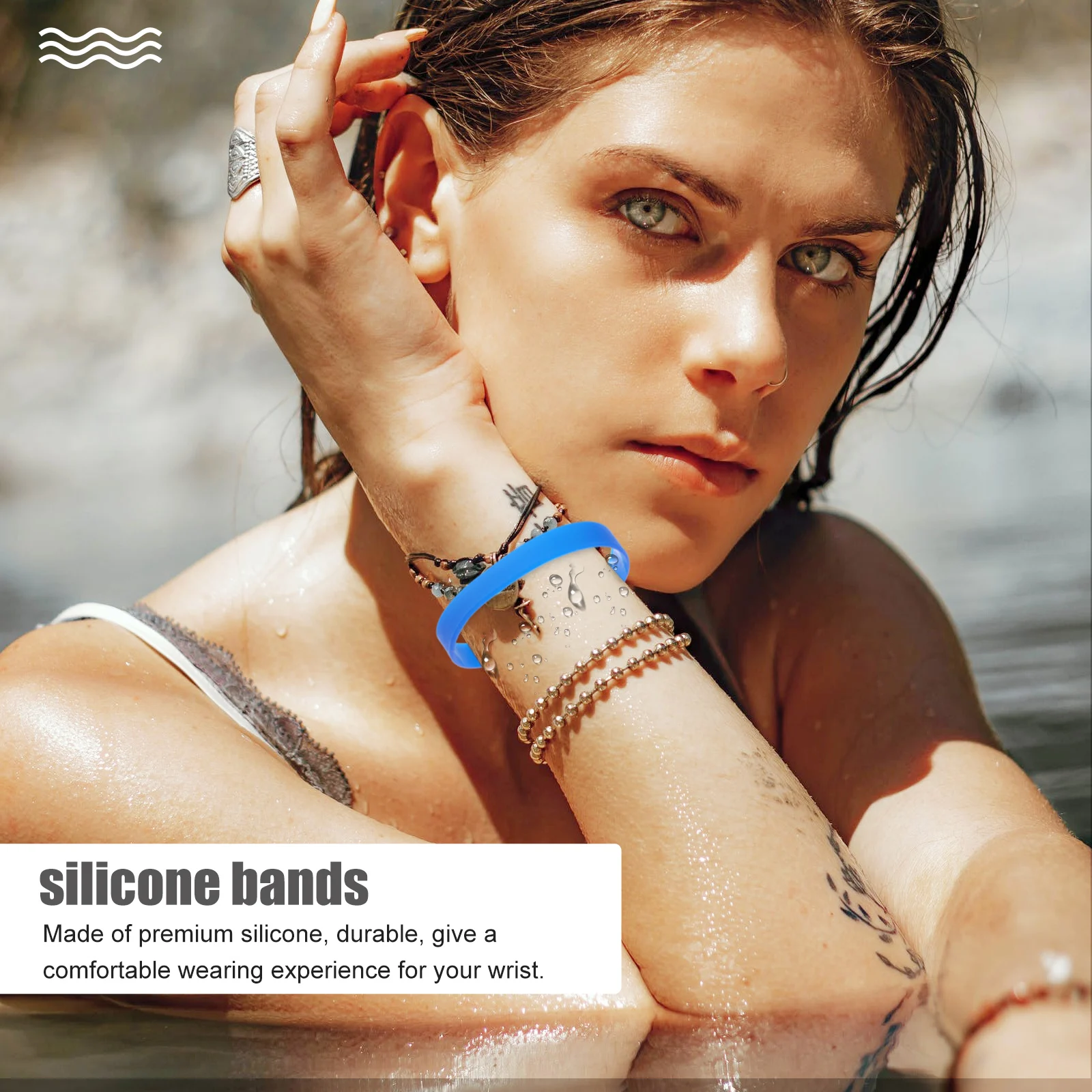 

24Pcs Silicone Wristbands Colored Soft Elastic Bands Replacement Straps for Sports Outdoor Festival Comfortable Wrist