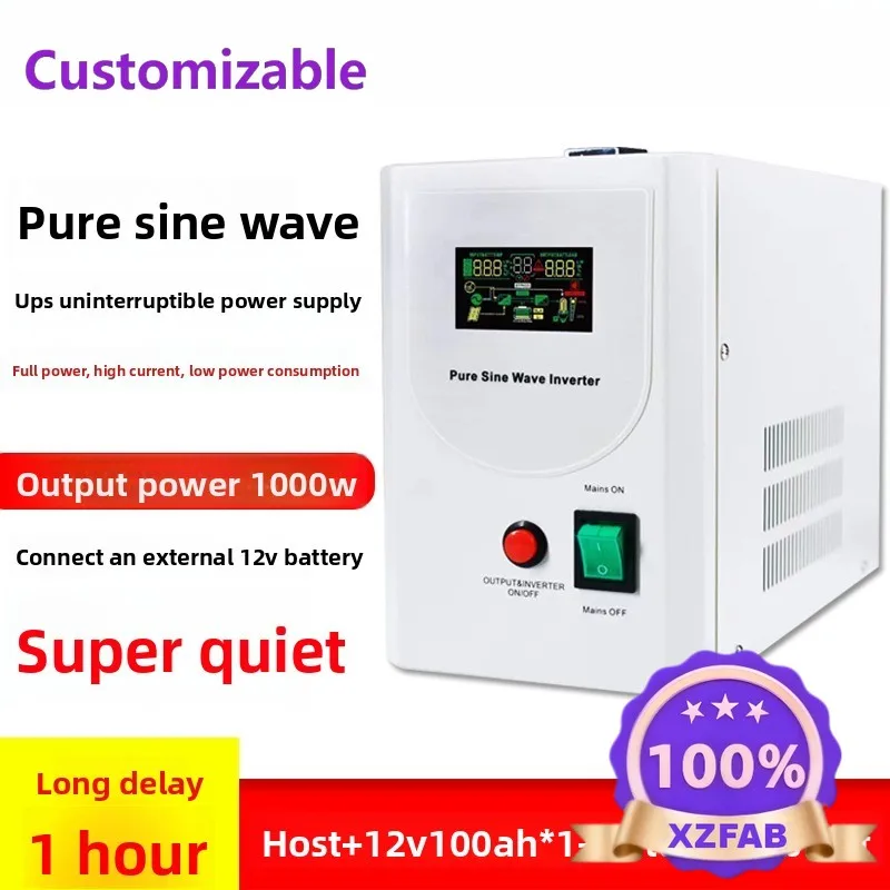 Factory Direct 2026 1000W pure sine uninterruptible power supply long delay 1 hour computer motor barrier pump external 12V