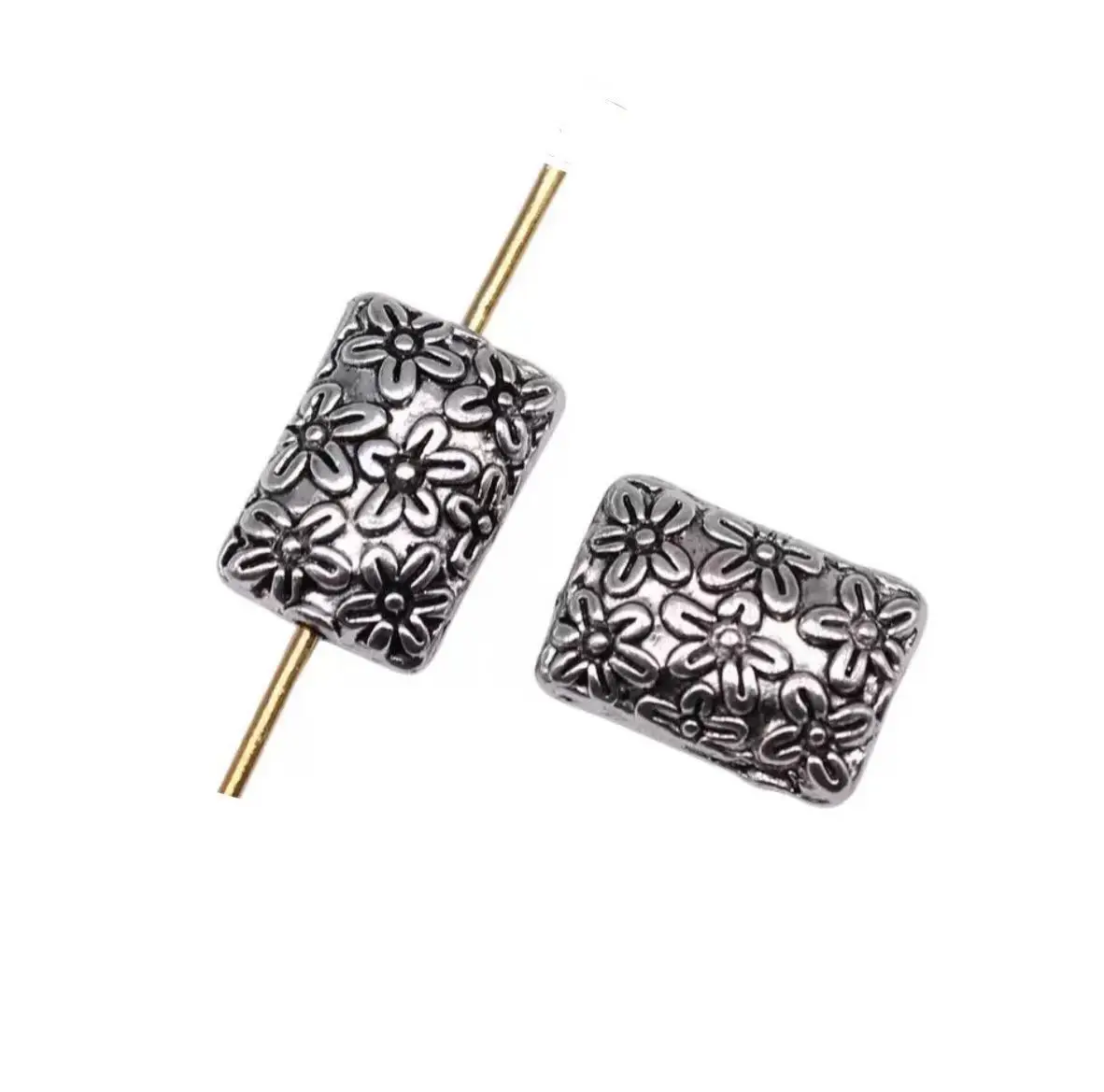 

20pcs 12*9mm Alloy matel tibetan silver color rectangular spacer bead HW2552