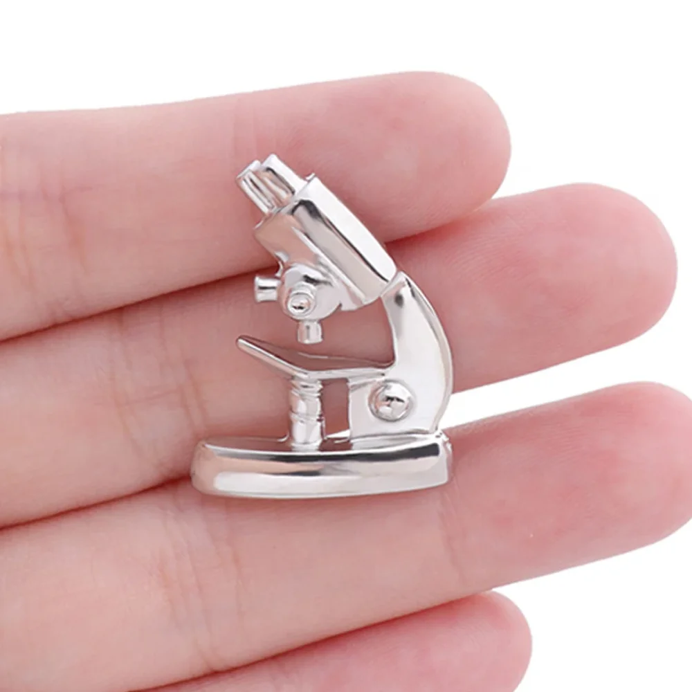 

1pc Microscope Medical Jewelry Brooch Pins Silver Plated Metal Lapel Badge Cute Jewelry Gifts for Hospital Doctors Nurses