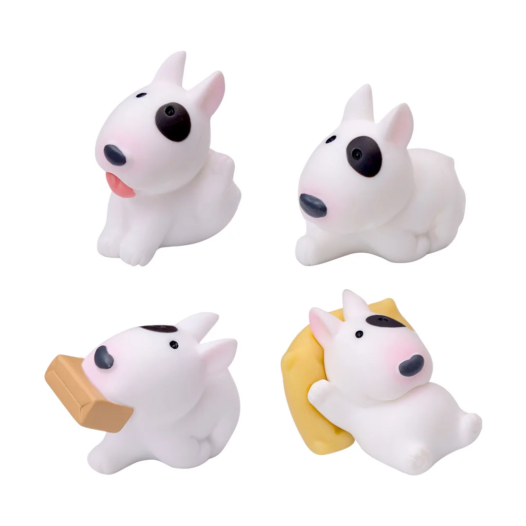 Figurines Miniatures Cute Bull Terrier Dog Micro Landscape Ornaments For Home Decorations Room Decor DIY Desktop Accessories