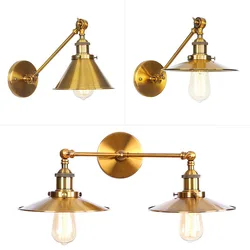 Retro  Room Decor Vintage Modern Creative Bar Western Restaurant Coffee Shop Milk Tea Nightclub Golden Iron Wall Lamp