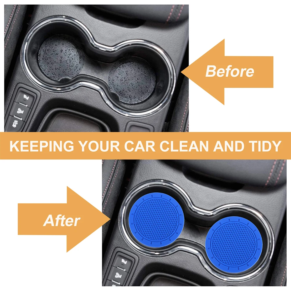 

4 Pcs Car Coaster Non slip PVC Waterproof Cup Holders Vehicle Anti skid Pads Heat Resistant Home Office Decor Gift