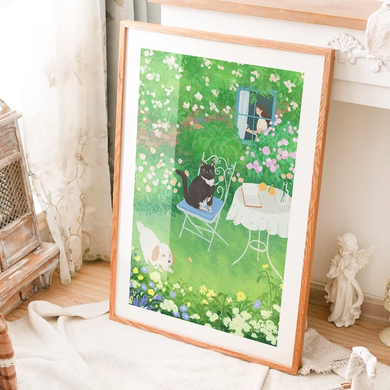 peinture-decorative-en-bois-de-style-japonais-serie-guerison-mur-d'arriere-plan-de-canape-pleine-longueur-vert-œuvre-d'art-pour-salon