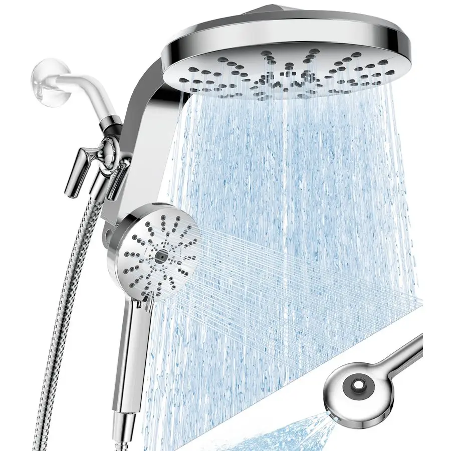 

Комплект душевой лейки Pressure Rain Shower Combo, магнитный набор для душа 2026 с отсоединяемой ручной лейкой на 8 режимов, регулируемый угол, двойной режим подачи воды