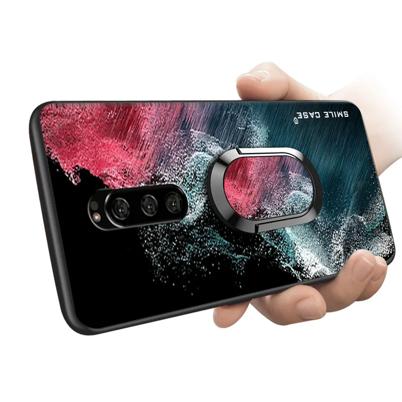 Чехол Smile для Sony Xperia 1 (J8110, J8170, J9110), чехол 6,5 дюйма из мягкого черного ТПУ, роскошный чехол с кольцом для Sony Xperia 1, чехол