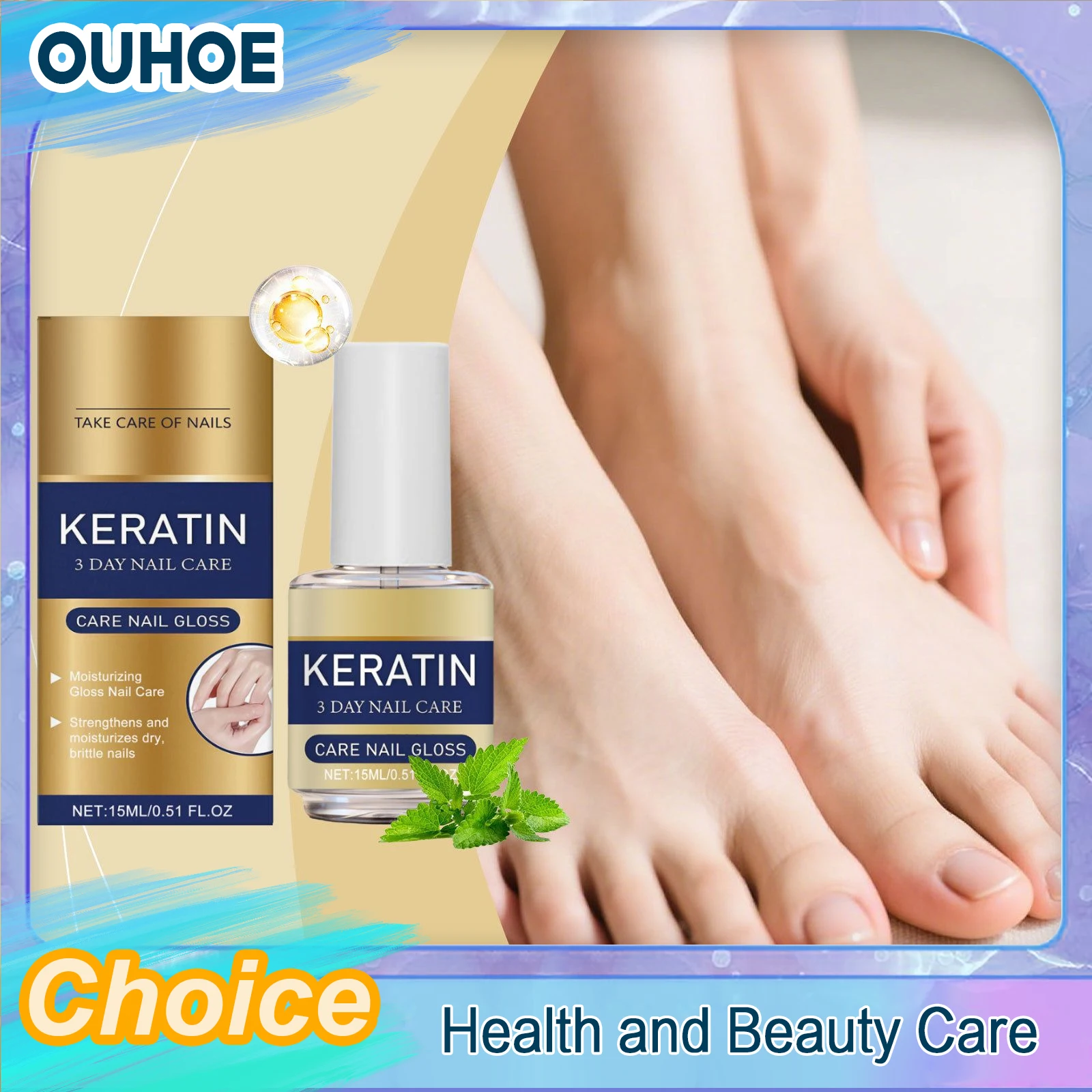 العناية بالأظافر البولندية طويلة الأمد مكافحة التقطيع كسر النمو المقوي إصلاح تجديد الضرر الفطريات إصبع أظافر العلاج المصل