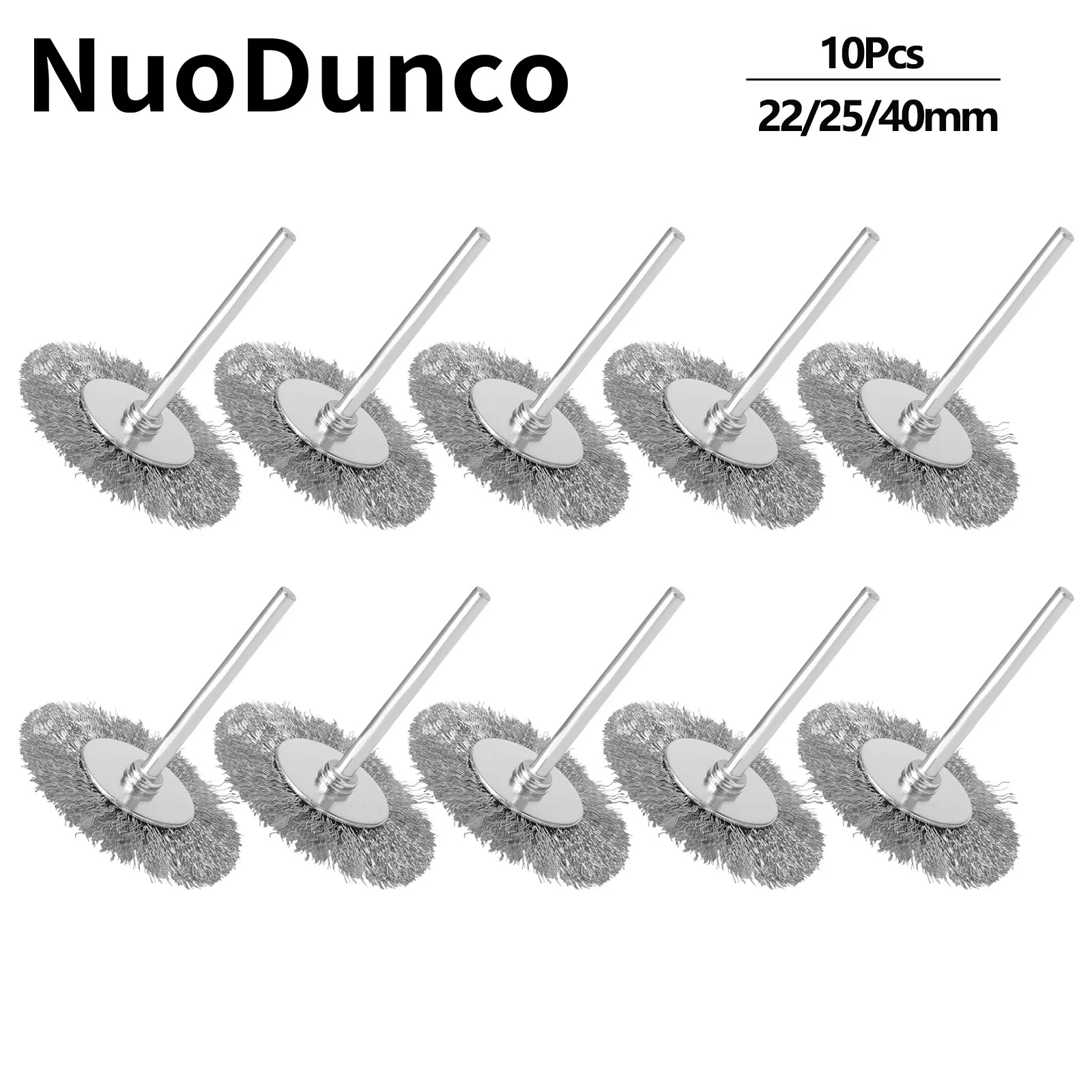 Mini cepillo de alambre de acero de 22/25/40mm, herramienta rotativa de taladro en forma de T, rueda de cepillo de limpieza, accesorios Dremel para herramienta rotativa amoladora, 10 Uds.