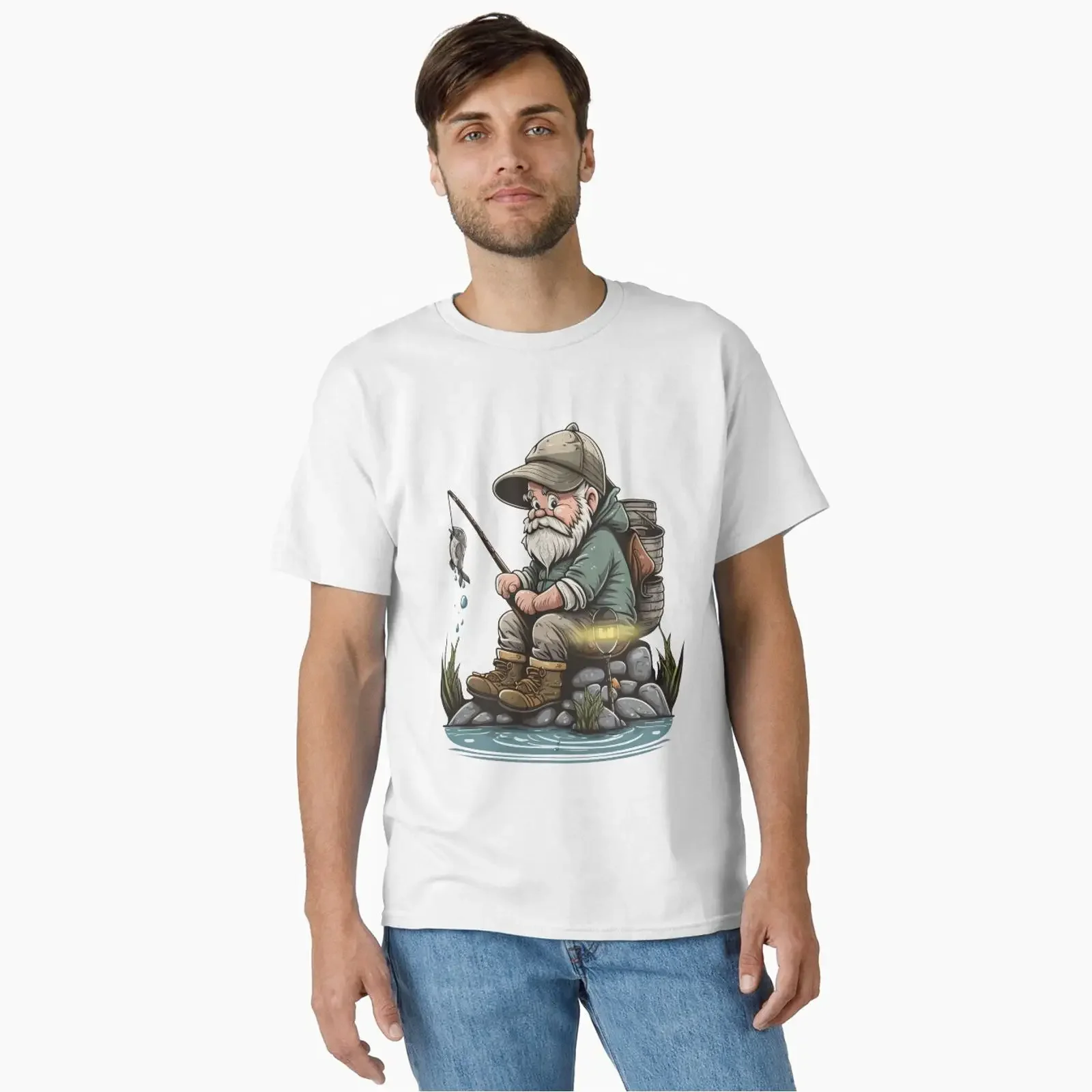 Product preview of Classic T Shirt designed and sold by Melcu vintage Washed Unisex fashion Casual Comfortable Stretched