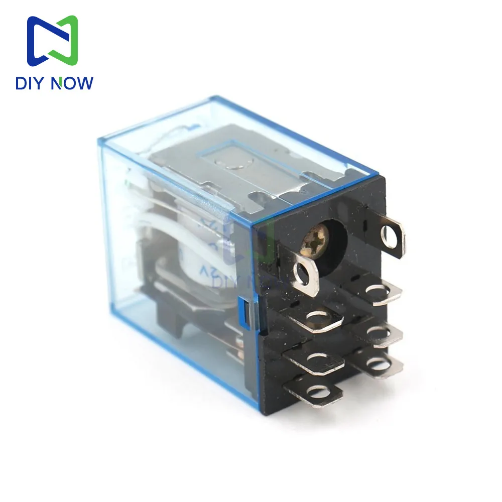LY2NJ التتابع DC12V 24 فولت التيار المتناوب 220 فولت لفائف الطاقة التتابع LY2NJ DPDT 8-pin HH62P JQX-13F مع قاعدة المقبس التتابع الكهرومغناطيسي العالمي