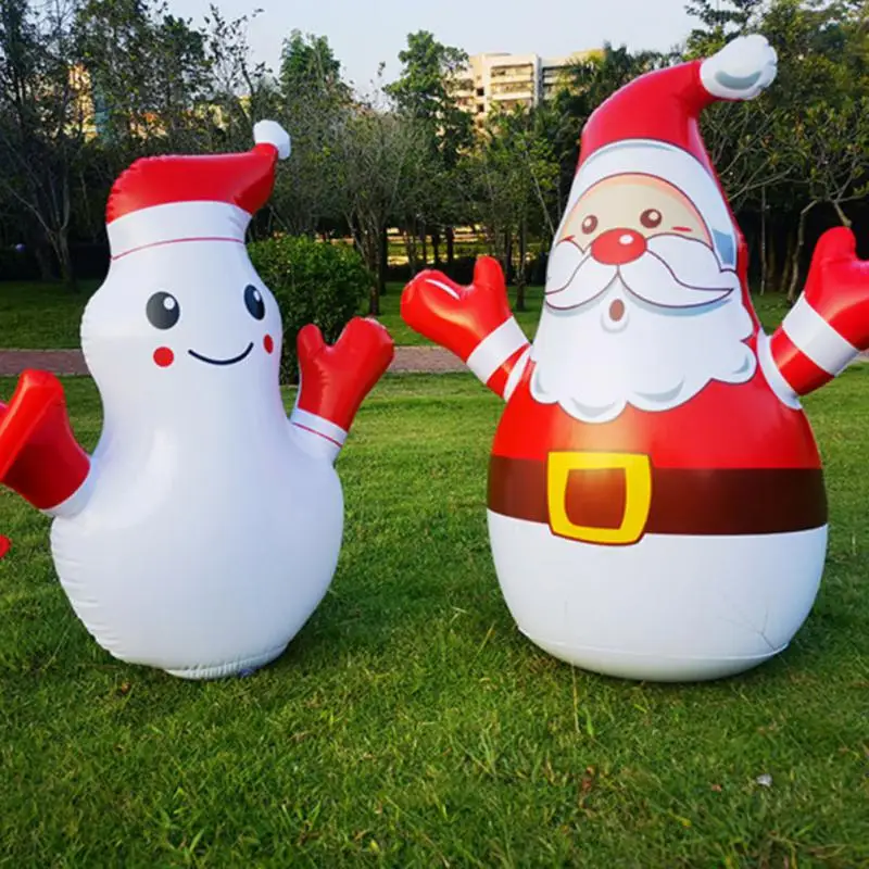 New Christmas Decora Party Garden Decoration 80CM LED Remote Control Light Emitting Inflatable Tumbler Santa Claus Snowman
