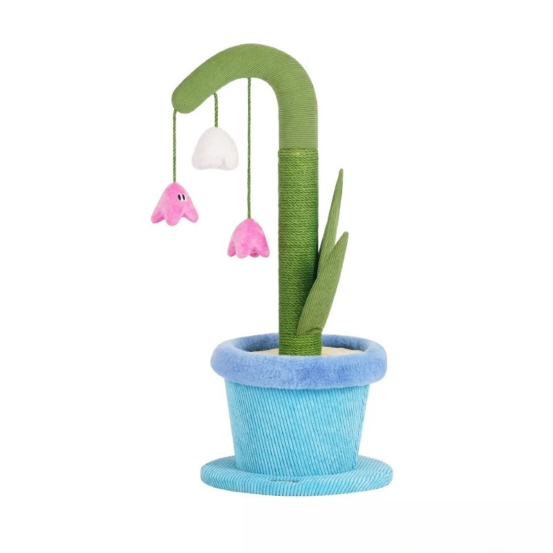

Lily of the Valley potted cat scratching board vertical hemp rope cat scratching column to relieve boredom catnip does not drop