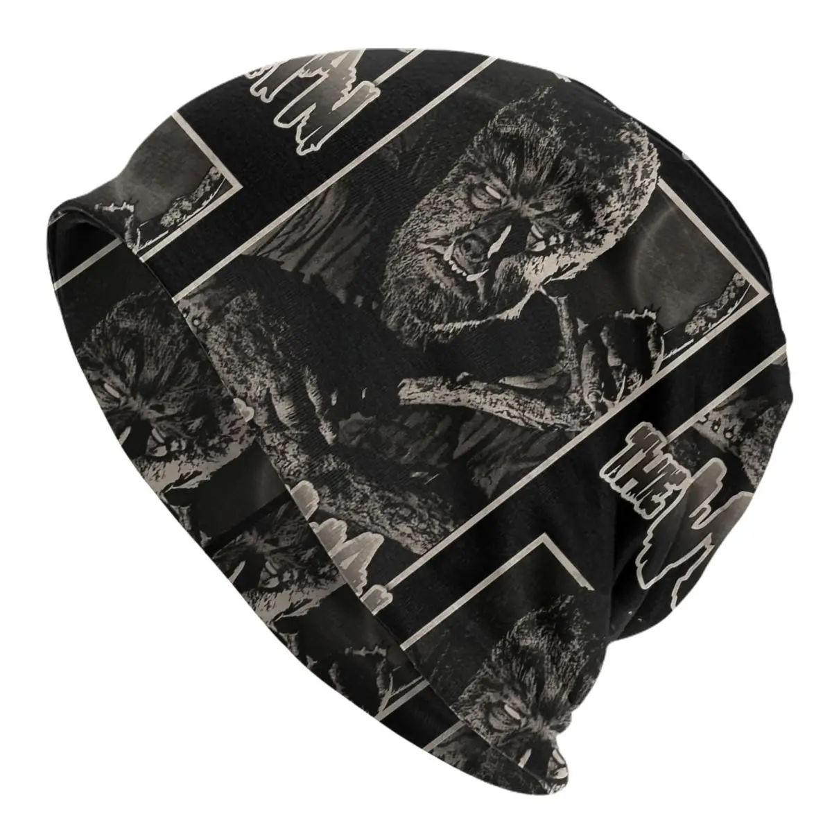 The Wolfman Gothic Bat Halloween Bonnet Hat Vintage Outdoor Skullies Beanies Hat for Men Women Knit Hat Warm Head Wrap Caps