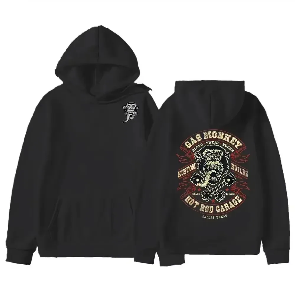 Neuer Trend: Gas Monkeys Garage Print Langarm-Sweatshirt – Heißer Verkauf, Vintage-Mode für Herren, Einzigartiger Klassiker, Streetwear-Hoodie für Männer