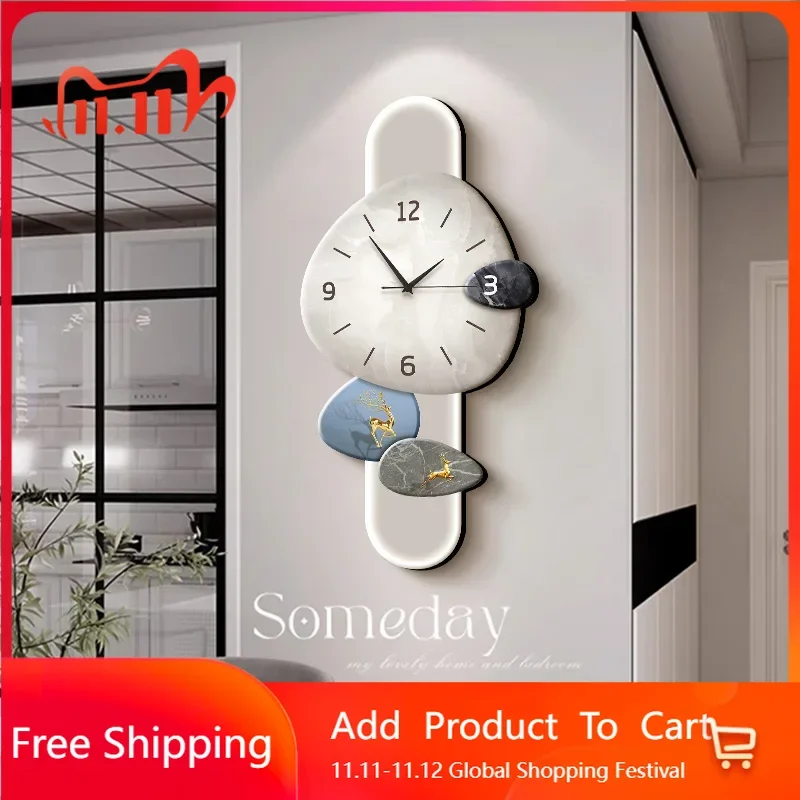

European Art Mural Wall Clocks Luxury Restaurant Nordic Fashion Design Wall Watch Aesthetic Modern Restaurant Reloj Home Design