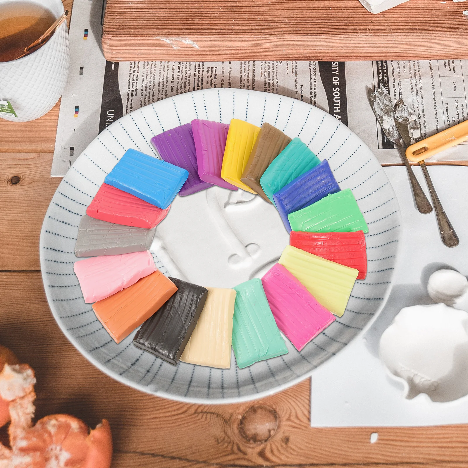 1 مجموعة لتقوم بها بنفسك مجموعة الطين مع أدوات النحت متعدد الألوان بوليمر كلاي للأطفال فرن خبز النمذجة الحرفية لوازم اللعب التعليمية