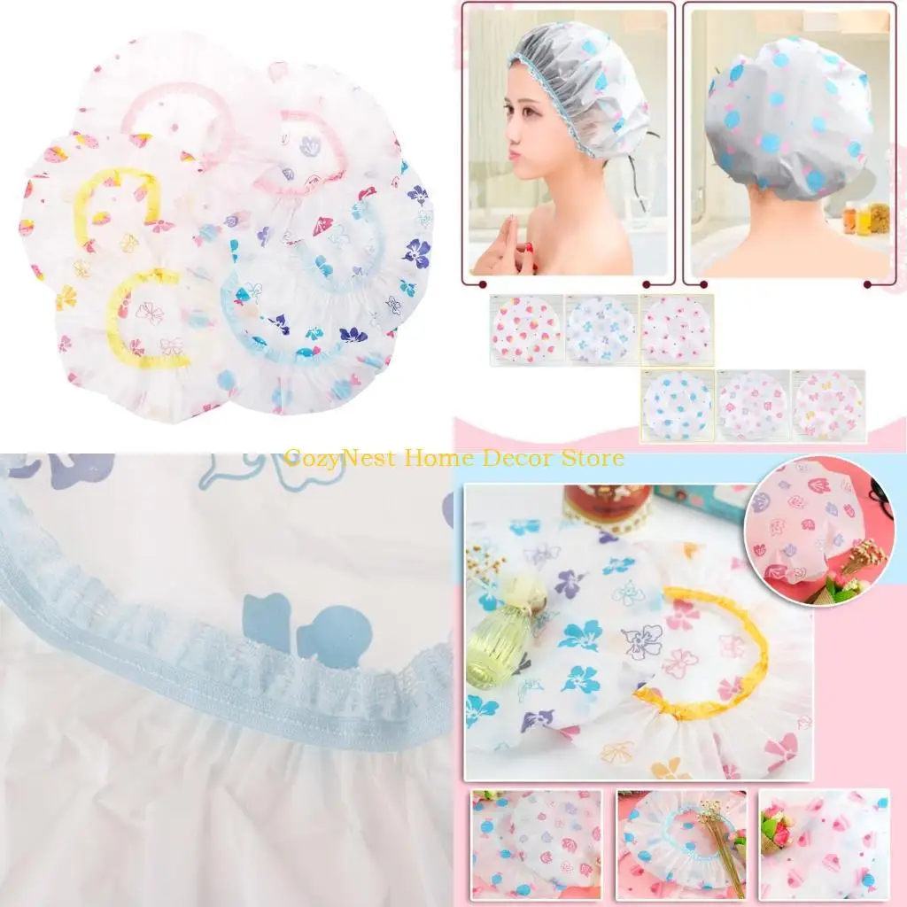 92MF Elastic Bathing Cap  Adjustable Beauty Salon Spa Showering Hat Supplies for Home Bathroom Hotel Bar Spa Treatment Bags
