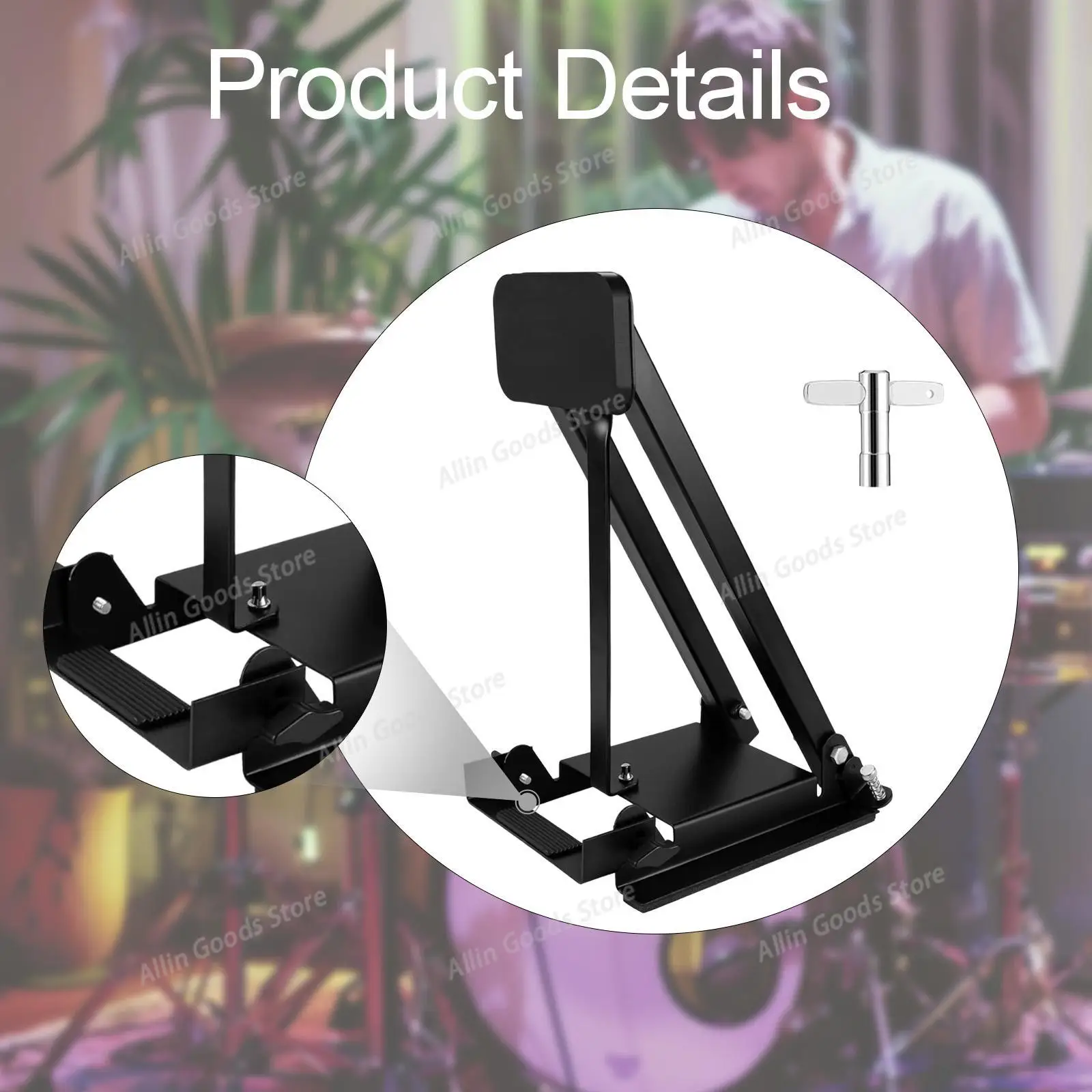 Foldable Portable Bass Drum Training Cushion Matching Drum Pedal for Professional Practice