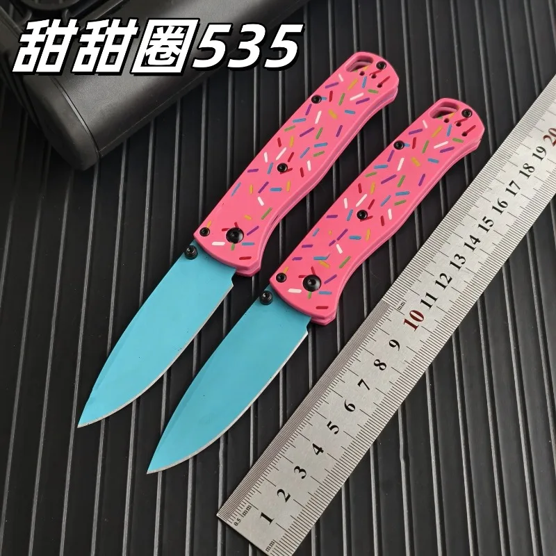 

BM535 high-quality donut handle portable outdoor camping hunting survival EDC folding knife men and women favorite gift