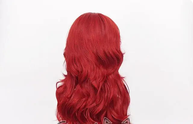 Red Long Wavy Heat Resistant Synthetic Hair Wig + Wig Cap