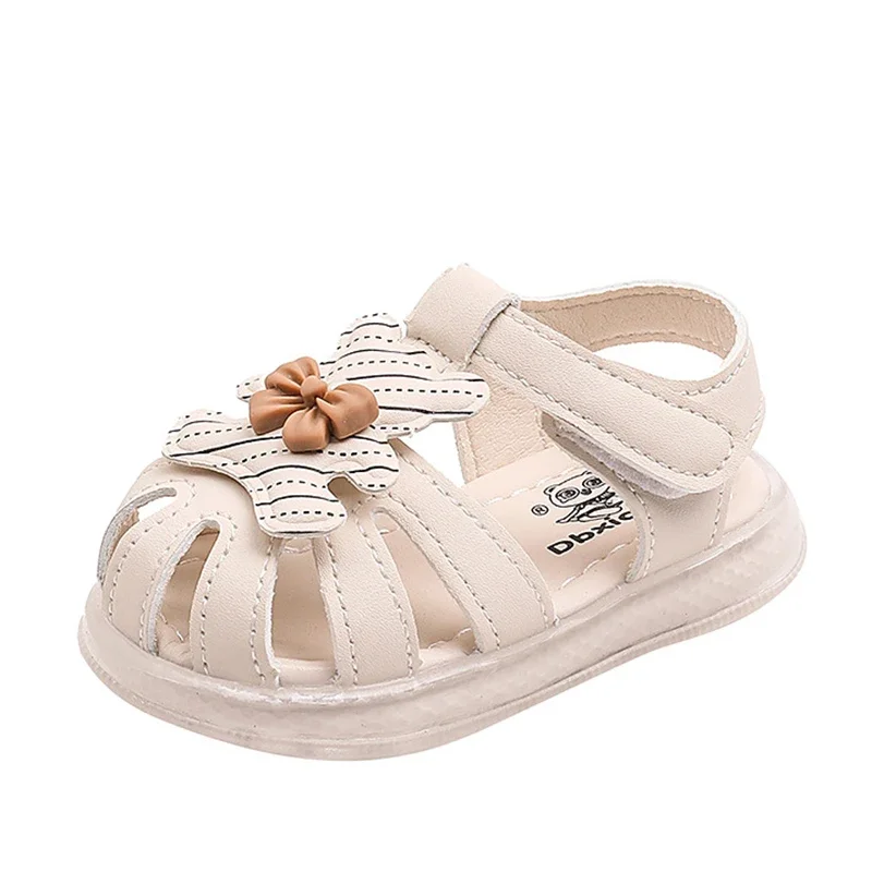 Girls Closed-toe Sandals Female Baby Soft Sole Toddler Shoes Infant 2024 Summer New Children's Princess Sandals