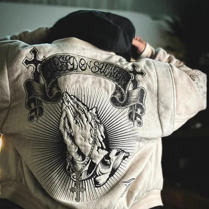 Trendy Embroidered Baseball Jacket American High Street Fashion Y2k Jacket Unisex Loose Retro Casual Hip-Hop Jacket Streetwear