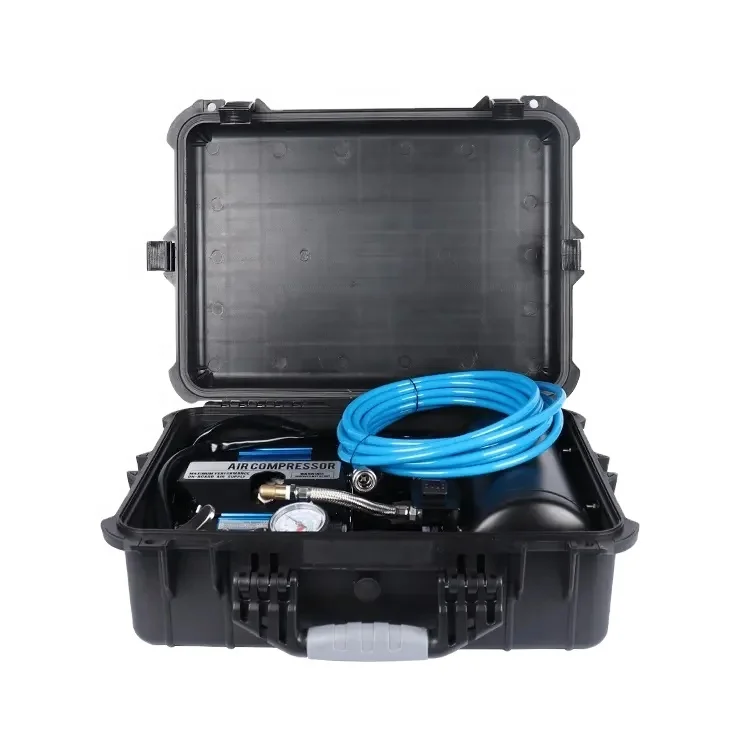 

Portable Metal 12V Double Cylinder Car Heavy Duty Compact 150PSI Tyre Inflator Car Pump Air Compressor With Accessories