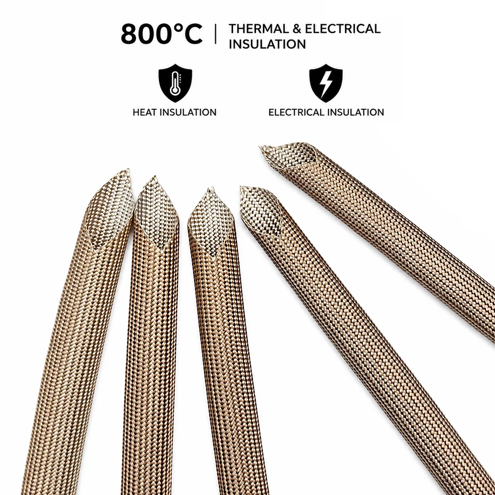 2/5/10/20/30M 800deg C fiberglass sleeve ID 1/2.5/3/4/5/6/8/10/12/14/16/18/20/25/30mm Heat resistance/tear resistance/insulation
