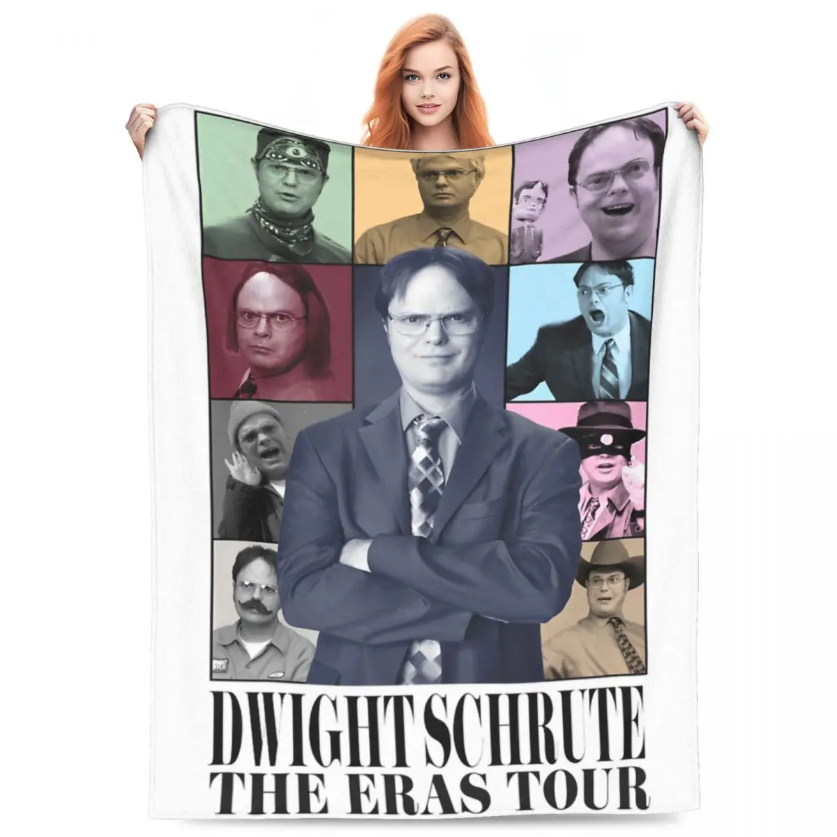 

Dwight Schrute The Eras Tour Blankets Flannel Print The Office TV Show Breathable Ultra-Soft Throw Blanket Plush Thin Quilt