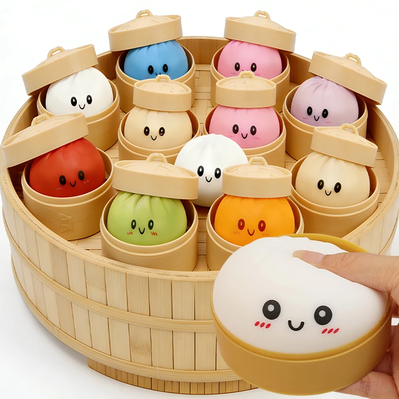 

Красочная имитационная игрушка-антистресс «Баоцзы» для замеса теста, мягкая и милая, с медленным восстановлением формы, для декора дома, подарки на день рождения для детей и взрослых