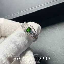 MM Natural Diopside Ring Adjustable Female Ring Jewelry for Women Gift Wholesale High Quality Vintage Fine