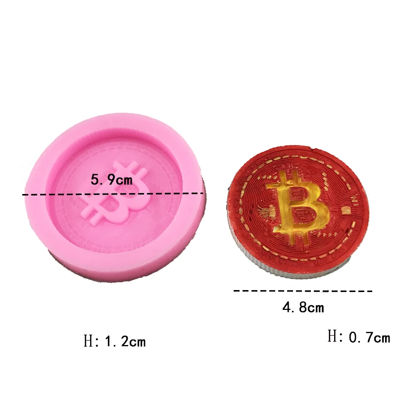 Kitchen Accessori Bitcoin Lollipop Cooking Tools Chocolate Silicone Mold For Baking Fondant Sugar Craft Cake Decorating Bakery