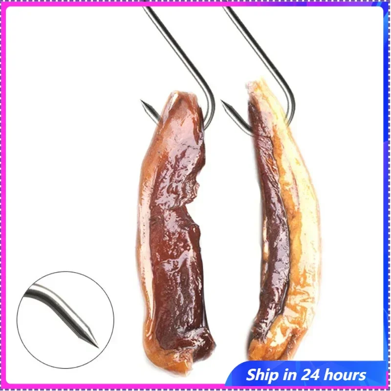 

10pcs Stainless Steel 9cm S Hooks with Sharp Tip Utensil Meat Clothes Hanger Hanging Hooks for Butcher Shop Kitchen Baking Tools