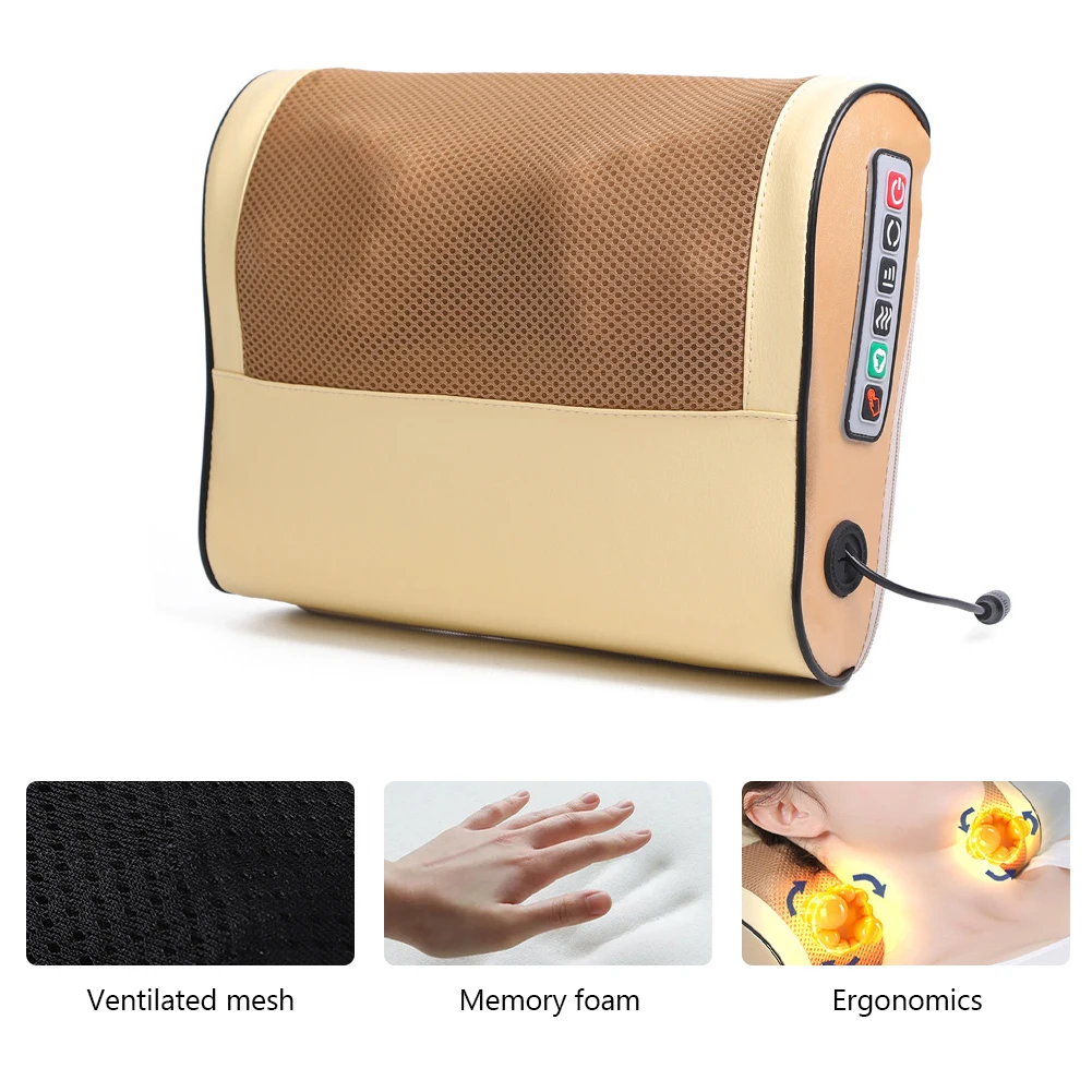 

Electric Neck Massager Pillow Neck Massager Multi-Function Neck Relaxation Pillow Shoulder Massage Device for Home Office Car