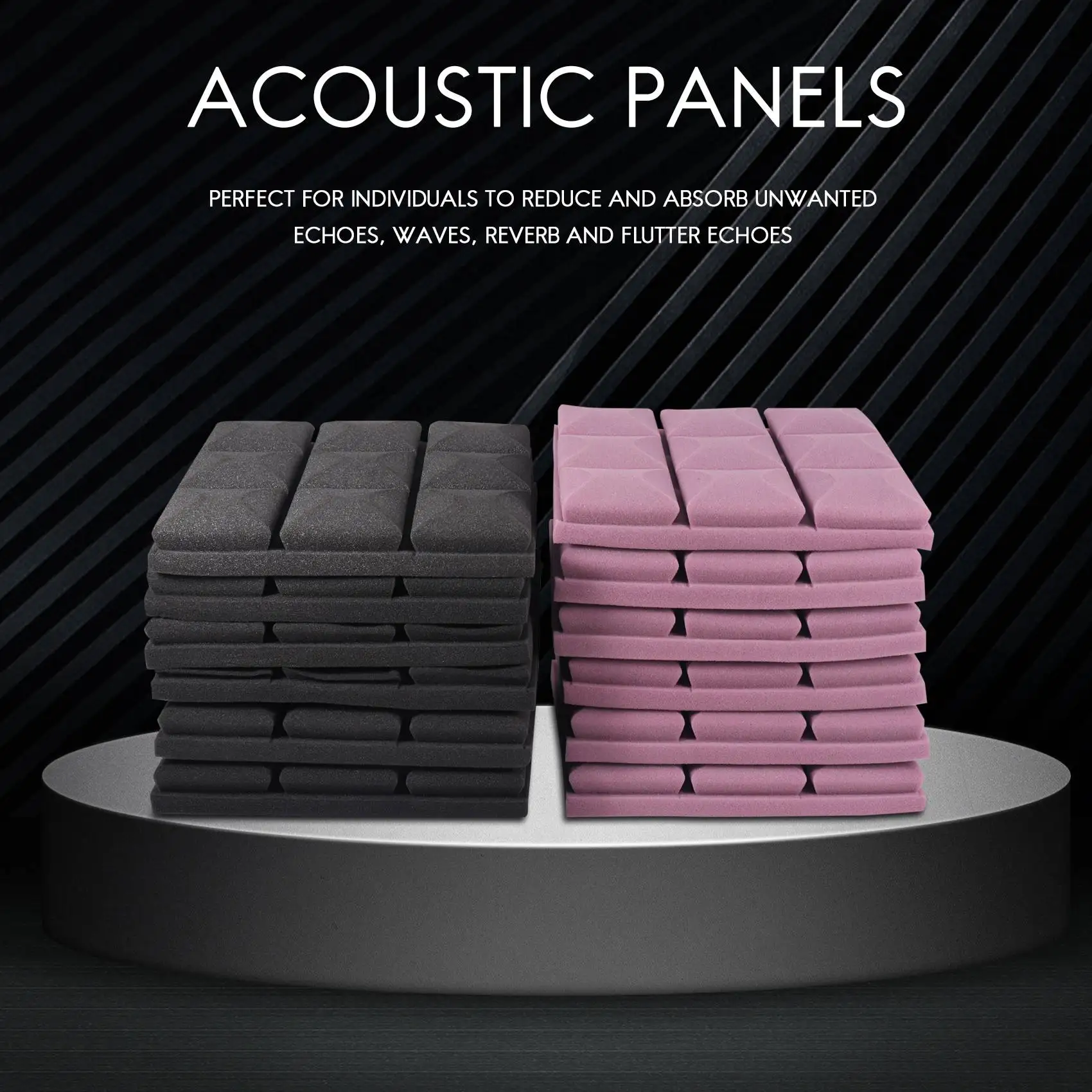 12Pcs Acoustic Soundproof Foam,Acoustic Panels Foam Tiles with High Density Cancelling Foam for Recording