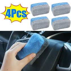 1/4Pcs Microfiber Applicator Pad Car Beauty Waxing Auto Detailing Sponge Car Wash Cleaning Absorbent Wipe Towel Fibre Sponge