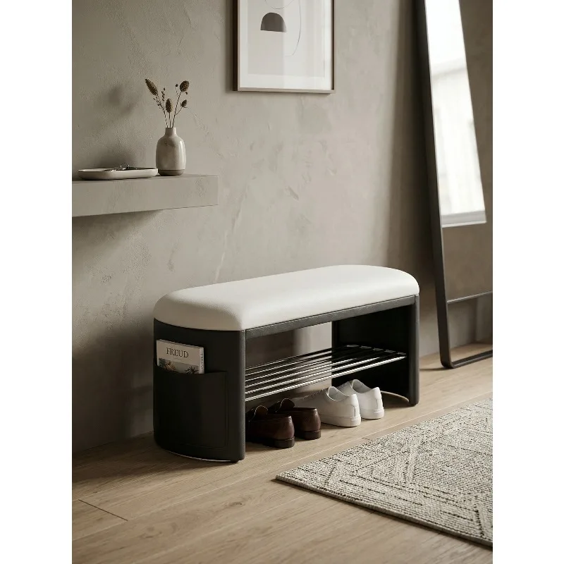 Shoe changing bench at the entrance, household entry-level shoe bench, villa long bench, light luxury high-end integrated storag