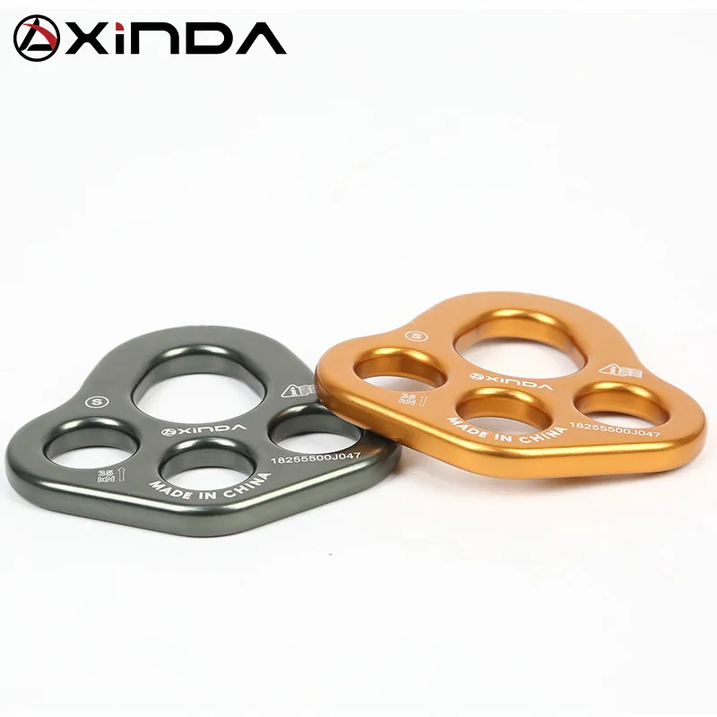XINDA Professional Accessory Split Rope Plate Divide 4-hole Force Plate Outdoor  Four-hole Plate Rock Climbing Equipment