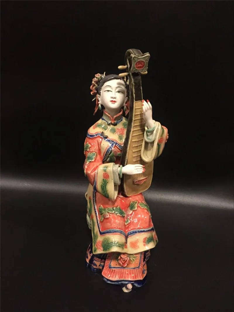 

Creative home jewelry Shiwan ceramic doll living room TV cabinet wine cabinet decoration classical lady ornament tuning