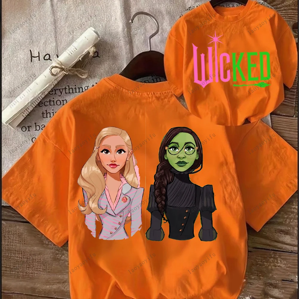 تي شيرت مطبوع برسومات فيلم شريرة لعام 2025-للجنسين من القطن برقبة دائرية وأكمام قصيرة ملابس الشارع الشهير تي شيرت هدية للنساء والرجال #6