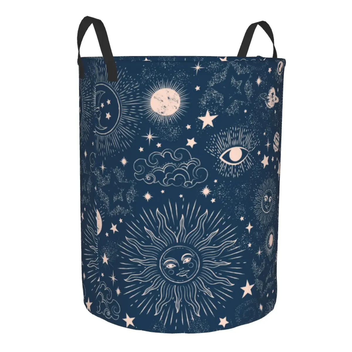 Custom Space Galaxy Constellations Laundry Basket Collapsible Moon Star Sun Baby Hamper for Nursery Toys Organizer Storage Bins