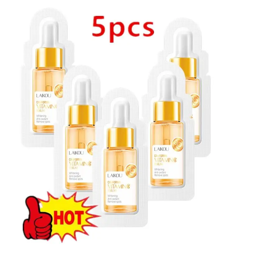 1/5/10pcs LAIKOU Serum Japan esencja przeciwstarzeniowa kwas hialuronowy czysty 24K złoty wybielający witaminę C do pielęgnacji Serum do twarzy przeciwzmarszczkowych