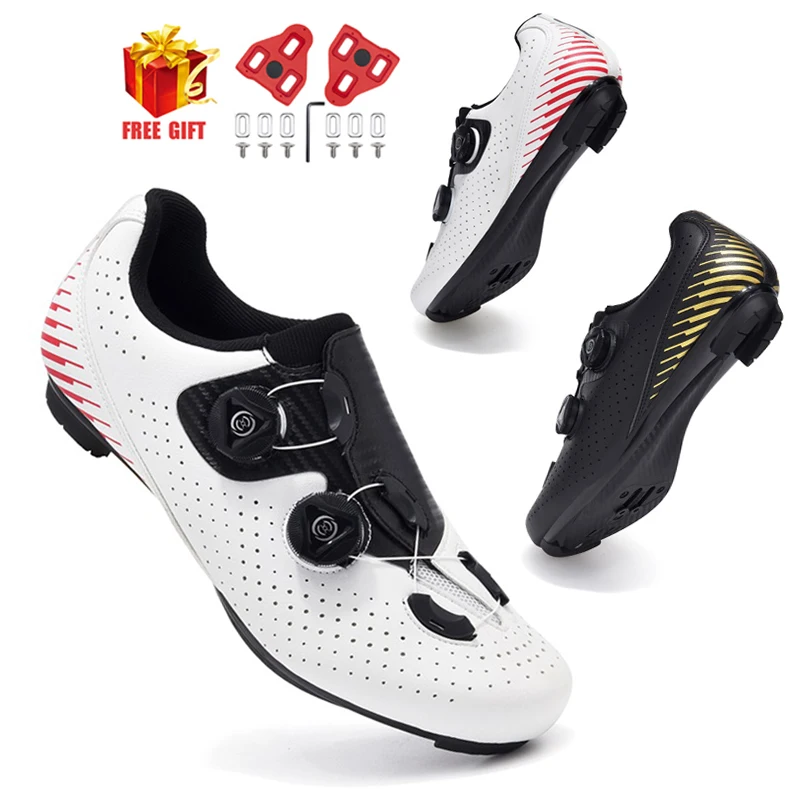 

MTB Cycling Shoes Men Sports Dirt Road Bike Flat Speed Cycling Sneakers Flats Mountain Bicycle Footwear SPD Cleats Black White