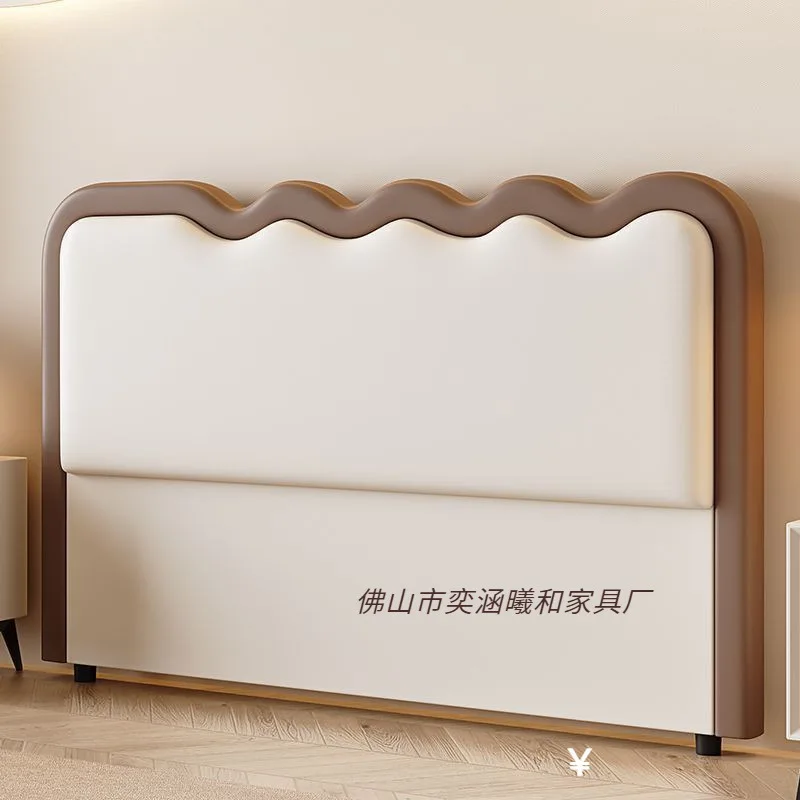 Ripple French headboard single buy cream wind new solid wood bedside soft package simple modern ultra-thin single bedside.