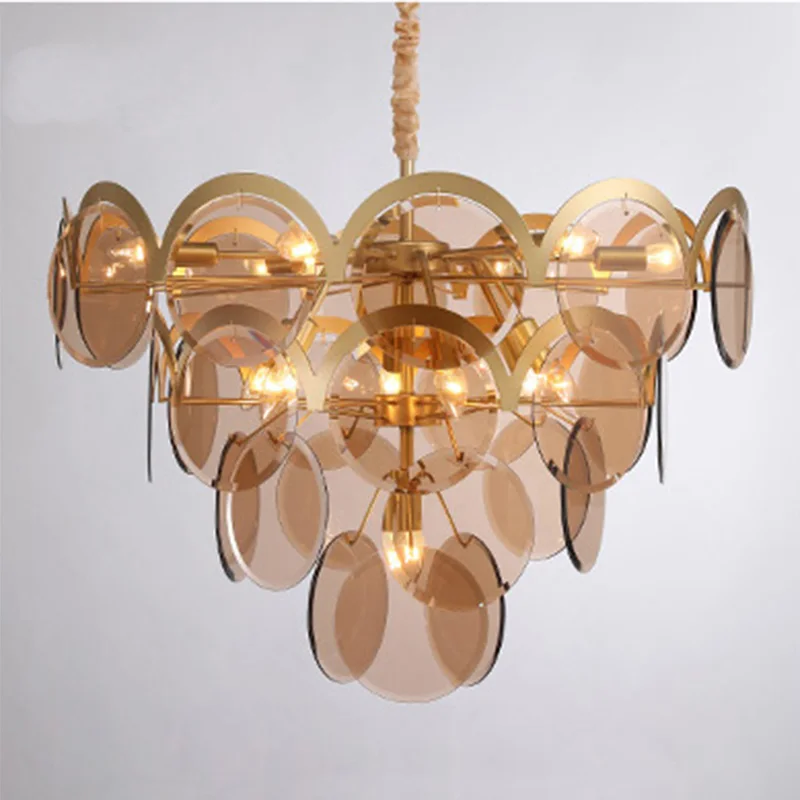 

Postmodern Creative Glass Living Room Dining Table Chandelier Luxury Bedroom Designer Model Room Pendant Light